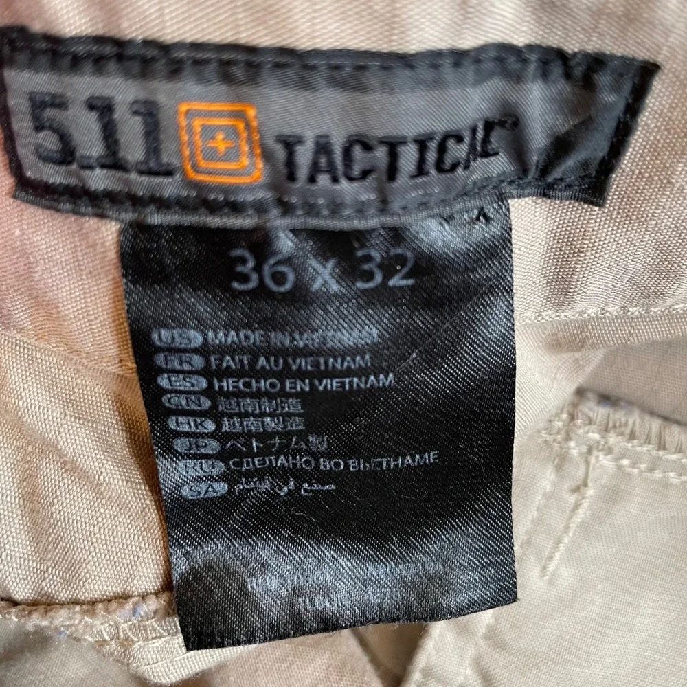 5.11 Tactical Mens Cargo Pants 36x32 Khaki Tan Ripstop Trousers 74273 Khaki